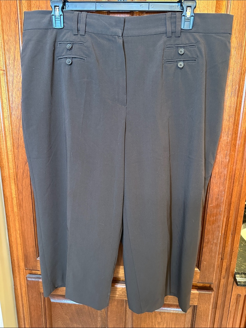 Cato Brown Capris with Front Button Detail